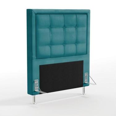 Imagem de Cabeceira Taurus 90 para Cama de Solteiro Z-016 Sued Azul Turquesa Ara