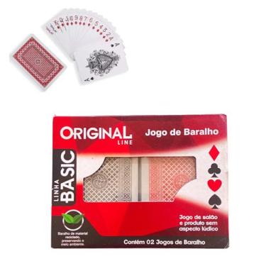 Imagem de Kit Jogo De Baralho 108 Cartas Plástico 2 cores Brincadeira - Blook, B