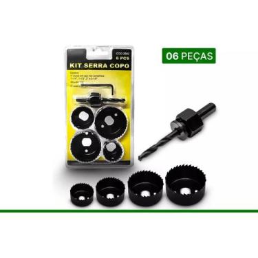 Imagem de Jogo Serra Copo Kit 6 Peças Para Madeira Gesso Pvc Plástico - Titanium
