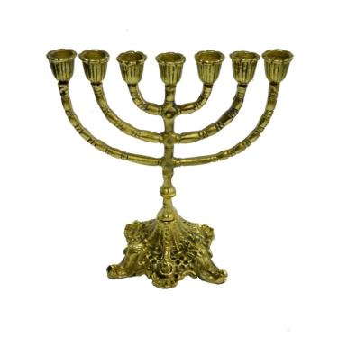 Imagem de Castiçal de Metal Dourado Ouro Para 07 Velas 30x26x15cm