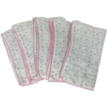 Imagem de Fralda Cremer 70x70cm Com Crochê - Dugu, Rosa