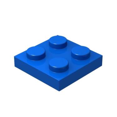 Imagem de Classic Blue Plates Bulk, Blue Plate 2x2, Building Plates Flat 100 Piece, Compatible with Lego Parts and Pieces: 2x2 Blue Plates(Color: Blue)
