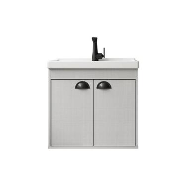 Imagem de Gabinete Banheiro Em Mdf E Cuba - Siena Cinza 50Cm - Riverzza