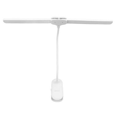 Imagem de Fockety Lâmpada de Mesa LED de Cabeça Dupla com 3 Brilhos e Pescoço de Ganso Flexível Ajustável, Lâmpada de Mesa Com Luz de Leitura para Monitor de Computador