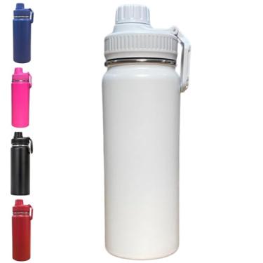 Imagem de Garrafa Térmica Inox 800ml Vacuum Água Gelada Por Mais Tempo (BRANCO)