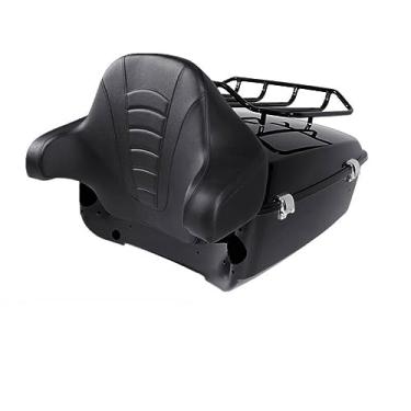 Imagem de Mala de viagem para motocicleta, porta-malas de motocicleta, trilho superior, suporte de bagagem, encosto para Tour Pak Touring Road King Street Electra Glide 2014-2020 (estilo)