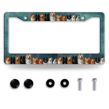 Imagem de Moldura de placa de licença de cachorro Molduras engraçadas para placas de carro peças decorativas placa de carro aço inoxidável para suporte de placa de licença padrão EUA Canadá 30,5 x 15,2 cm