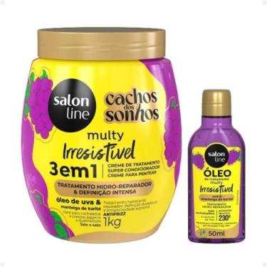 Imagem de Kit Salon Line Multy Irrestível: 1 Creme 3 em 1 e 1 Óleo Uva