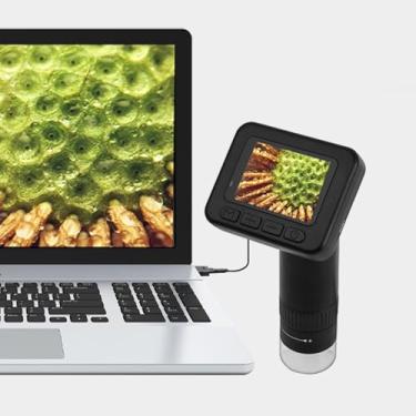 Imagem de Microscópio Digital 1000X, Tela IPS de 32MP 2 Polegadas USB Conectar Ao Microscópio de Mão para PC Com 8 LEDs Ajustáveis, para Jóias, Plantas Com Suporte de Cartão de Memória de
