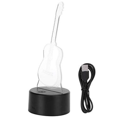 Imagem de Guitar 3D Night Light LED 7 Cores Nightlight, Lâmpada de Touch Switch, Decoração de Casa única para Crianças, Meninas, Meninos, Com PMMA + ABS Seguro, para Aniversário, Natal