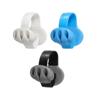Imagem de PATIKIL Clipes de cabo, 3 peças organizador de cabos de mesa para cabos, carregador de telefone, cabos USB, mesa de cabeceira, casa, escritório, carro, preto, branco, azul