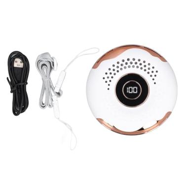 Imagem de Mbeysaq Ventilador portátil de pendurar no pescoço com cordão de clipe de cintura recarregável sem lâminas LED ventilador pessoal (branco)