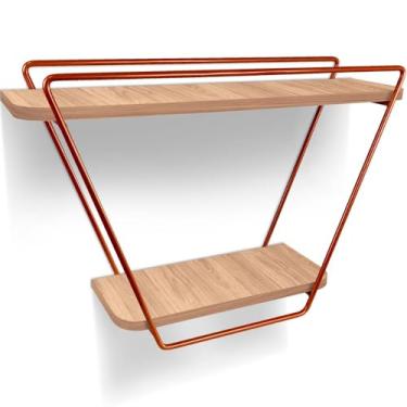 Imagem de Prateleira Nicho Industrial Arrow De Parede - cobre/jade