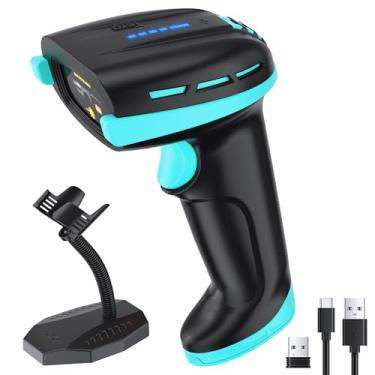 Imagem de Tera Scanner de código de barras profissional com interruptor de energia indicador de nível de bateria 4400 mAh bateria substituível suporte montável na parede 1D 2D QR funciona com Bluetooth 2.4G sem