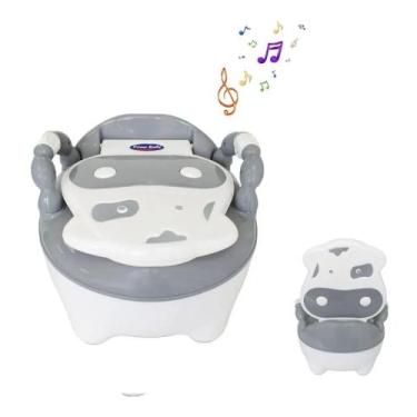 Imagem de Troninho Infantil Tchau Fraldinha, Musical Cinza/branco - Prime Baby