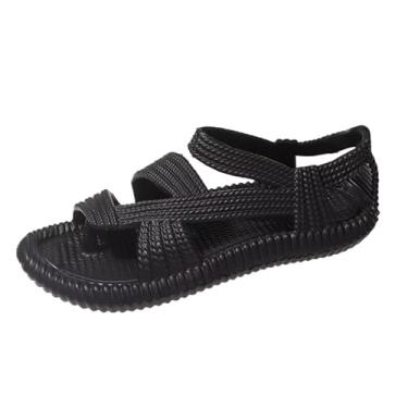 Imagem de Calçado Praia Estilo Casual Para Viagem, Sandálias De Homem Corretoras De Joanete Em EVA Respirável E Resistente Ao Verão, Chinelos Corretores Dedo Grande Antiderrapantes Da Moda(Black,40 EU)