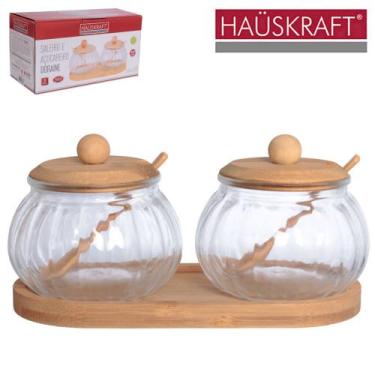 Imagem de Saleiro E Açucareiro / Porta Condimento De Vidro Doraine 2 Peças 230ml