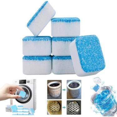 Imagem de Kit de 12 Pastilhas Efervescentes para Limpeza de Máquinas de Lavar Roupas | Comprimidos Efervescentes para Lavanderia | Limpeza Profunda e Remoção de Odor