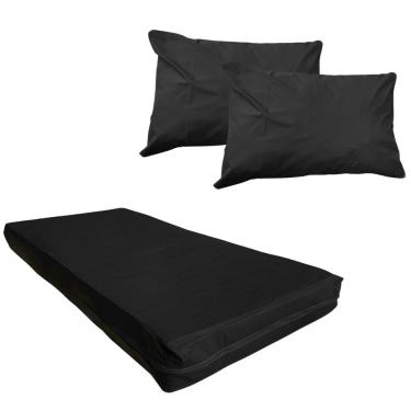 Imagem de Kit Capa Impermeável Para Colchão Solteiro Antialergica + 02 Capas de Travesseiro Imper...