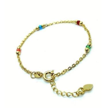 Imagem de Pulseira Infantil Contas E Bolinhas Banho De Ouro 18k 3140 - Très Chic