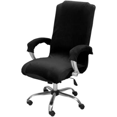 Imagem de Conjunto de capa de cadeira de escritório, capa elástica para cadeira de computador, capa de assento de cadeira de escritório, capa de apoio de braço lavável, capa protetora de poltrona, capa de