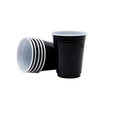 Imagem de Kit 10 Copo Americano Para Bebida 30Ml Preto Gin Whisky