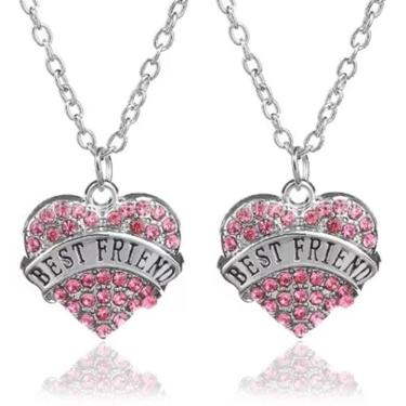 Imagem de Colar Best Friends Amizade Folheado Níquel - 2 Pçs