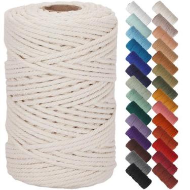 Imagem de Cordão de macramê de algodão NOANTA 6mm x 100m Corda bege