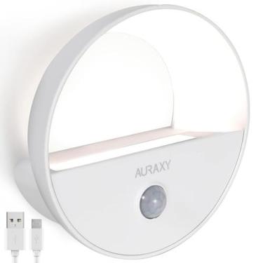 Imagem de Luz noturna com sensor de movimento AURAXY LED branco recarregável