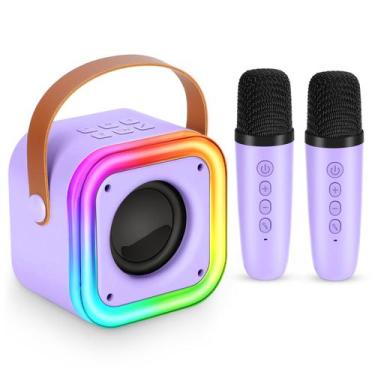 Imagem de Máquina de karaokê Poptrend Mini Microfone sem fio Kids Purple