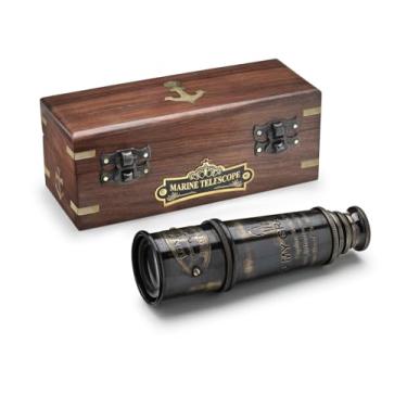 Imagem de Handcrafted Brass Nautical Telescope Collectible Functional Inspirational Gift to My Grandson from Grandpa Grandma Graduation, Birthday, Christmas, Baptism | Meaningful Grandson's Gift (TEL-GRD-SN)