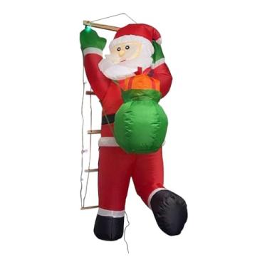 Imagem de UGPLM Decoração inflável de Natal com Papai Noel para áreas externas, ideal para pendurar no jardim ou pátio. Possui luzes de LED embutidas.