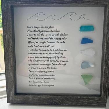 Imagem de Porta-retratos UQRUI Sea Glass Poem feito à mão 20x20cm