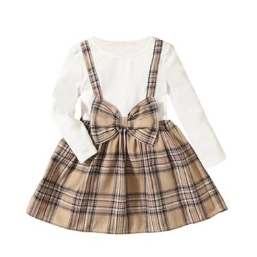 Imagem de Tagas Vestido longo evasê Reyon Poly Reyon para bebês meninas, Azul: branco, 3-4 Years