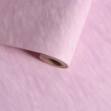 Imagem de VaryFloral Forro de veludo autoadesivo rosa claro papel de contato de tecido macio para caixa de joias, design faça você mesmo, prateleira de tecido, forro de gaveta, descasque e cole papel de parede