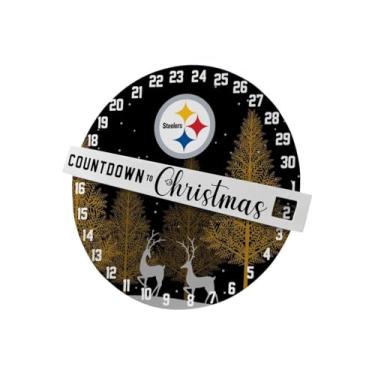 Imagem de Pegasus Sports Placa de parede NFL Countdown to Christmas - 30,5 cm, cores do time (Pittsburgh Steelers)