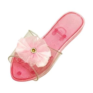 Imagem de YIJU Sandálias de gelatina para meninas, chinelos para brincar de faz de conta, lindas lembrancinhas de festa, calçados, presente de aniversário, cosplay, Rosa
