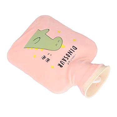 Imagem de ZJchao Garrafa de água Quente à Prova de Vazamento, Dinossauro, Desenho Animado, Bolsa de água Quente Reforçada para Alívio de Dor Muscular, 500ml, Suprimentos de Cuidados de Saúde Em (Rosa)