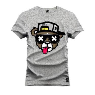 Imagem de Camiseta Premium Nexstar Varias Cores Urso Boné Bolado, Cinza, P