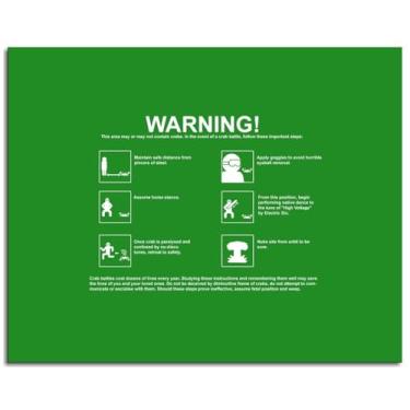 Imagem de Impressão em tela de aviso engraçado arte de parede de pôster verde para casa 1 peça decorações não oframed 81 cm x 61 cm