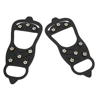 Imagem de Aoresac Espinhos de Sapato de Neve, Pontas Sapato Borracha 8 Dentes para Melhor Aderência Ao Ar Livre, Tamanhos M + L, Fáceis Usar, Adequados para Montanhismo, Caminhadas e (L)