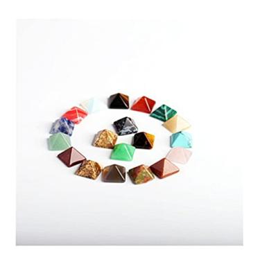 Imagem de Colorido 10 pçs/conjunto de pedras pirâmide cor aleatória lote cristal Wicca espiritualidade pedras naturais para decoração, gerador de pedra (cor: pirâmide)
