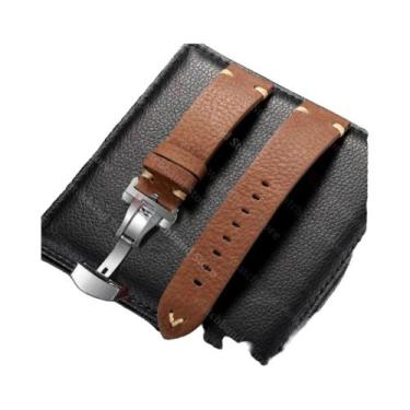 Imagem de Pulseira De Relógio Unissex Vintage Com Fivela Borboleta Em Couro Genu