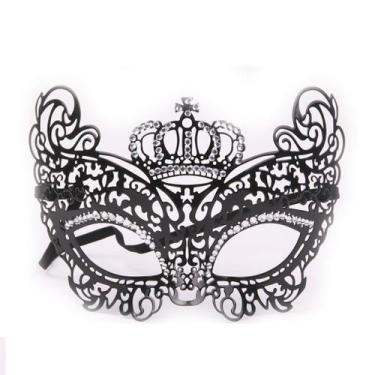 Imagem de Máscara Crown Metal Half Face com strass Venice Party - Yiweisai