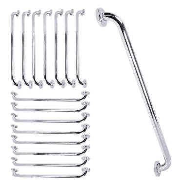 Imagem de Barra Alça de Apoio 80cm Kit 15 Uni Acessibilidade Corrimao Deficiente Cadeirante Idoso Box Banheiro Segurança Corredor