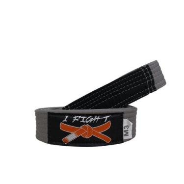 Imagem de Faixa Kimono Artes Marciais Judô Jiu-Jitsu Ponta Preta-1 Fit, A1, Cinz