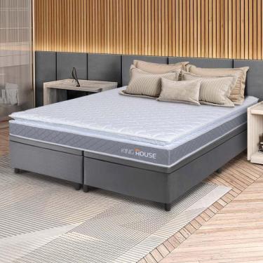 Imagem de Cama Box Baú Durban Espuma D28 King 193x203 Cinza King House