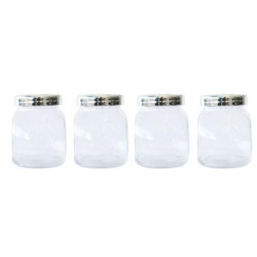 Imagem de Porta condimentos de vidro com 4 peças e tampa de plástico - BRASINO