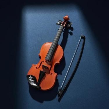 Imagem de Mini Violino Infantil Acústico Com 4 Cordas e Arco Brinquedo - Yeet