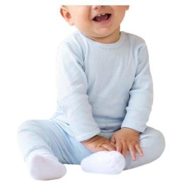 Imagem de Conjunto Bebê Dedeka Body ML Canelado Azul - 0880, RN, Azul